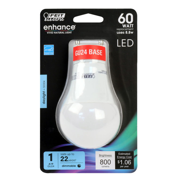 Feit Electric LED A19 GU24 DL 60W OM60DM950CAGU24